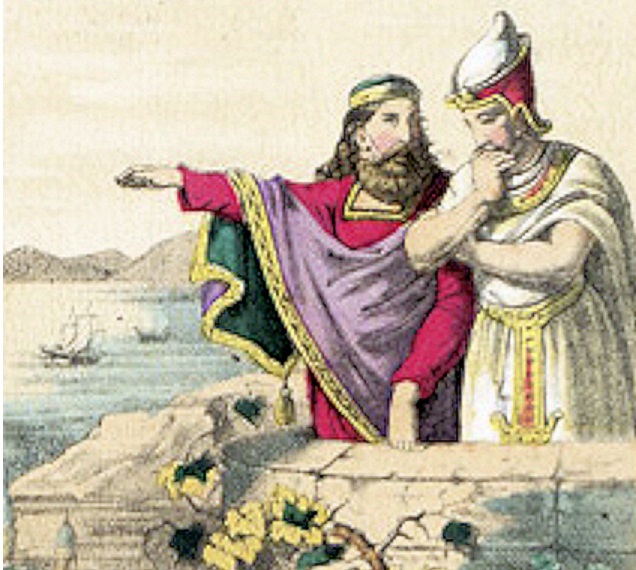 폴리크라세스와 이집트 파라오 아마시스 2세. (19세기 그림) /위키피디아