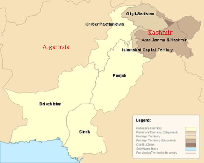 파키스탄과 주변국 지역명 /위키피디아
