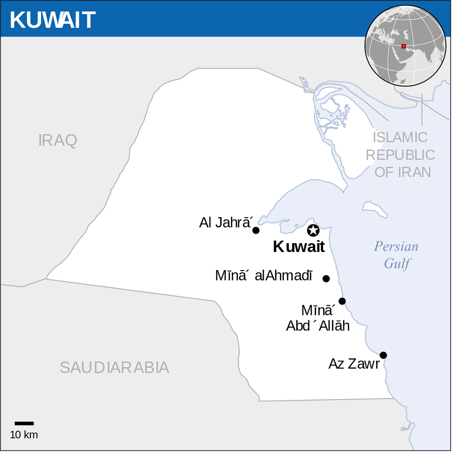 쿠웨이트 지도 /위키피디아