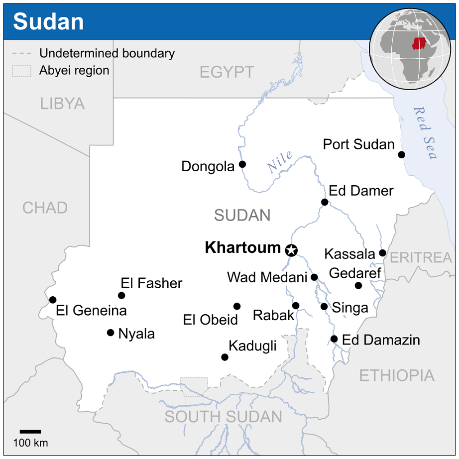 수단 지도 /위키피디아
