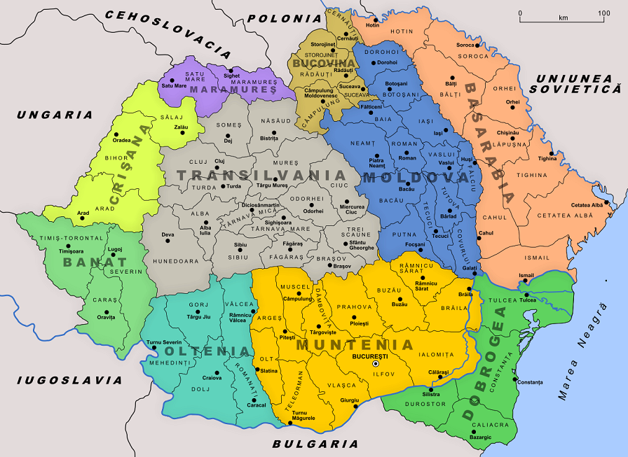 루마니아왕국 최대영토 /위키피디아