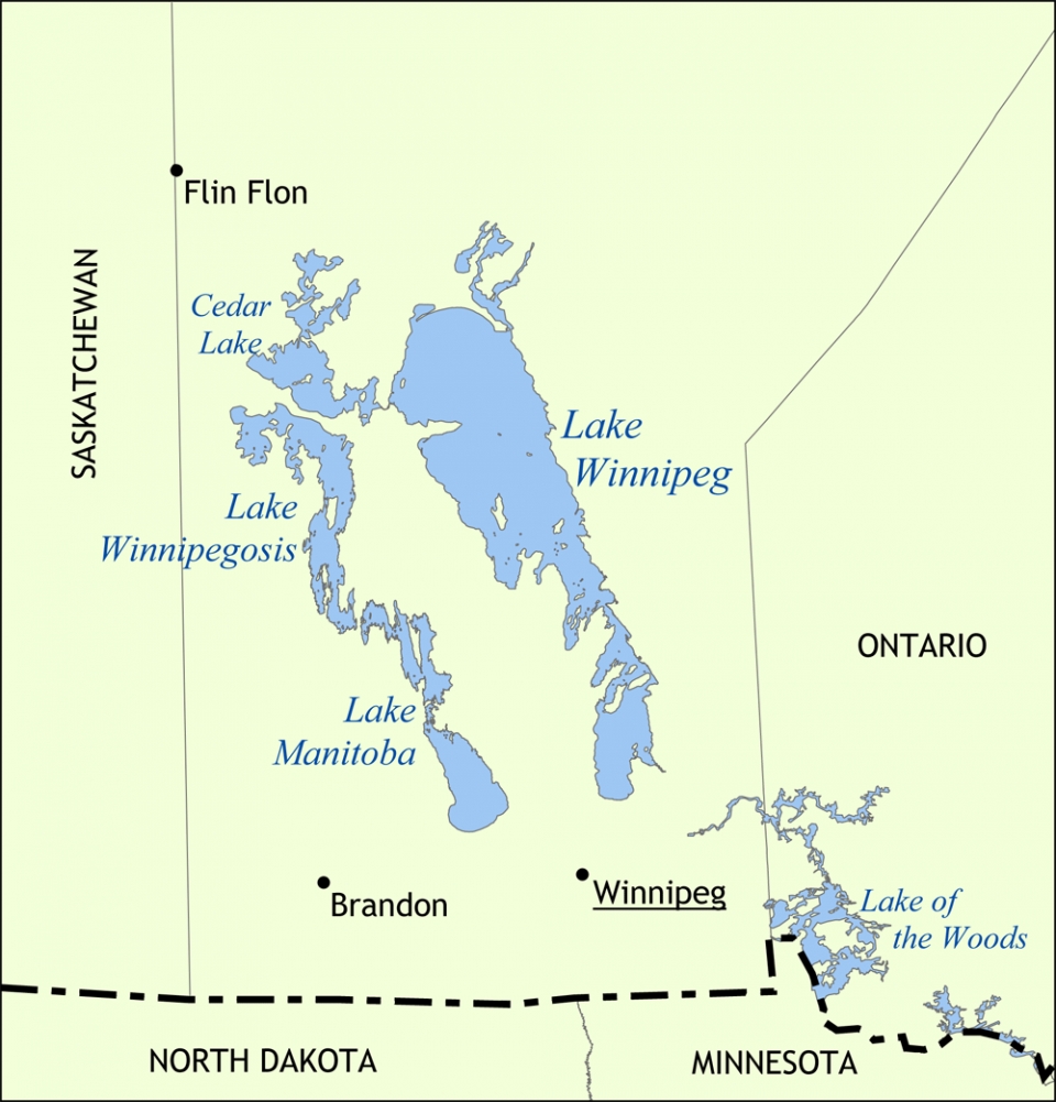 캐나다와 미국 국경지대에 남은 아가시 호수의 흔적 /위키피디아