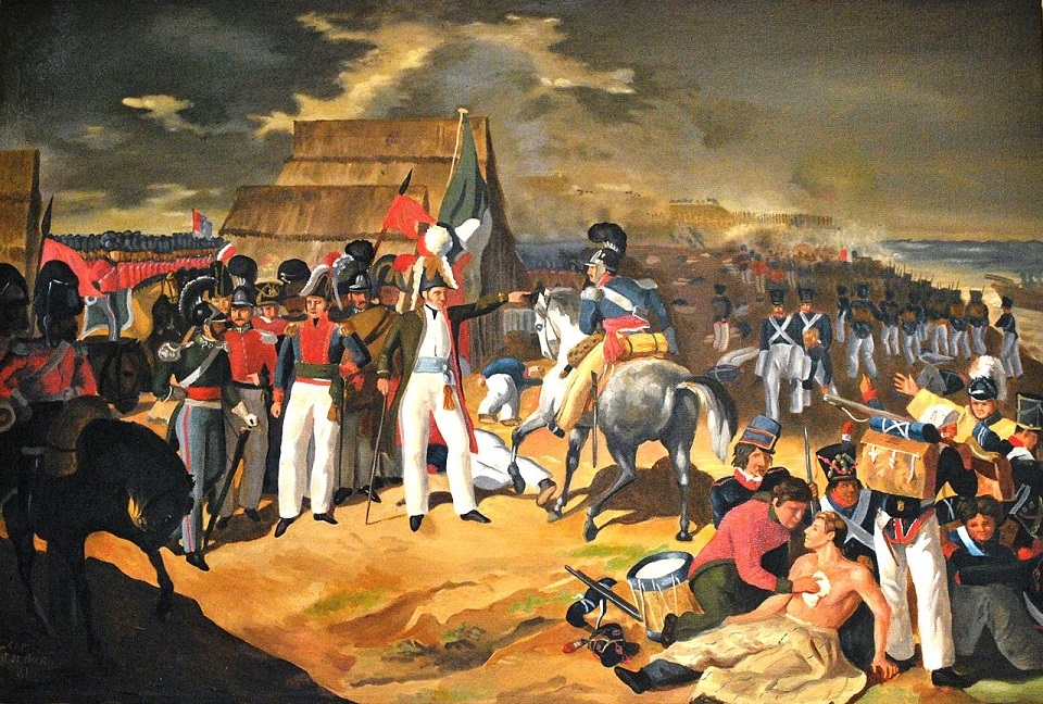 1829년 산타안나가 스페인군 침공을 격퇴하고 있는 그림 /위키피디아
