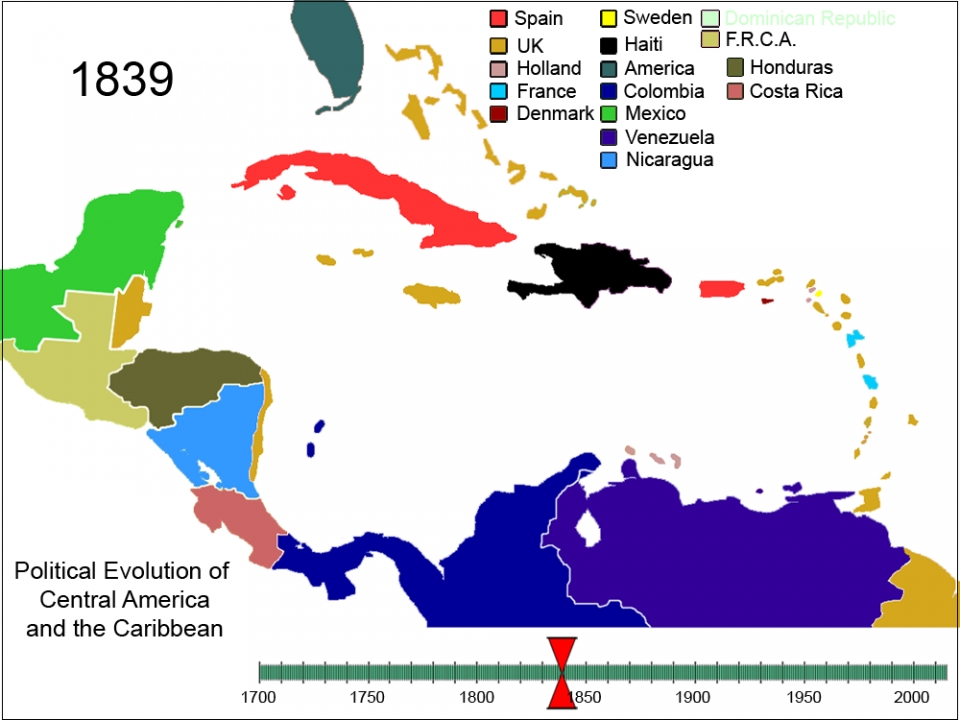 1839년 중앙아메리카 /위키피디아