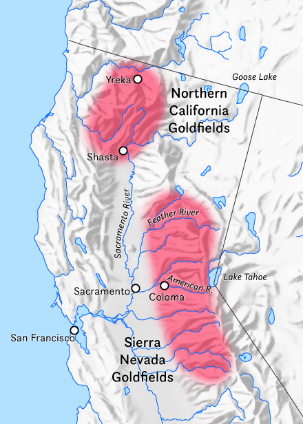 캘리포니아 금 매장지역 /위키피디아