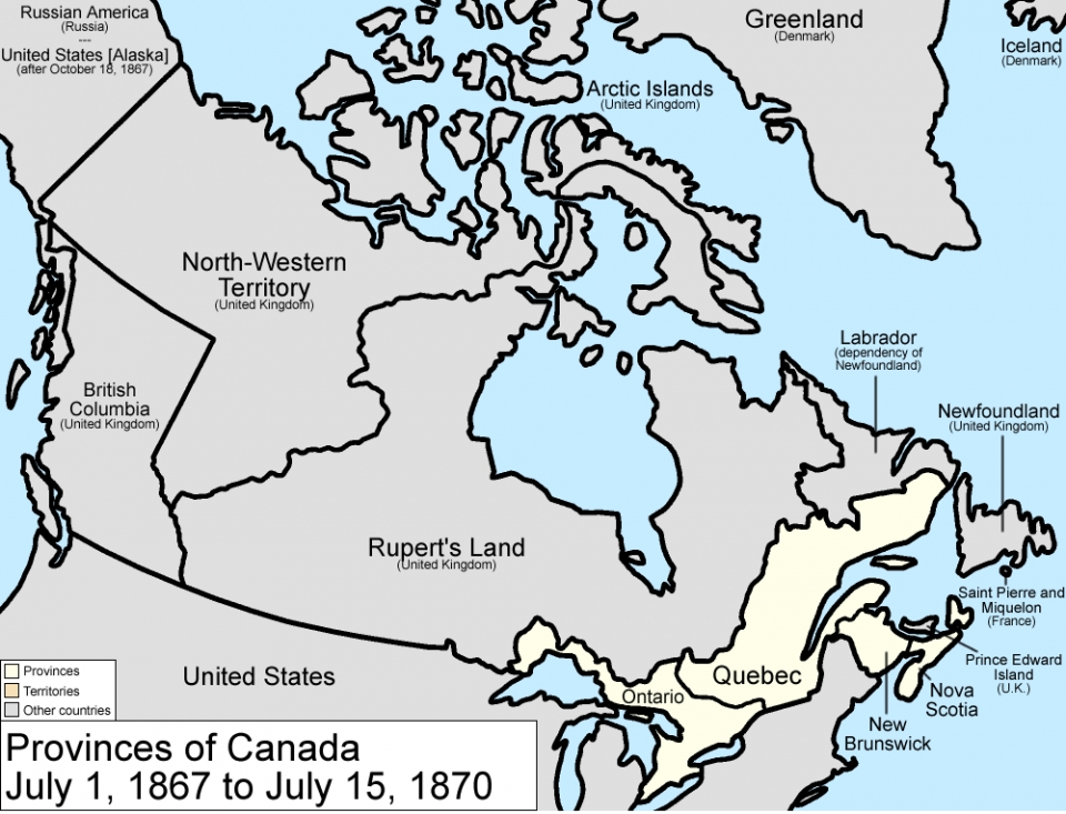1891년 영국의 식민지, 로어 캐나다와 어퍼 캐나다 /위키피디아