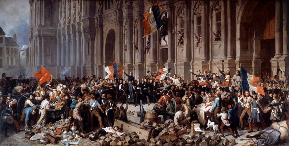 1848년 2월 25일, 파리 타운홀 앞 시위 /위키피디아