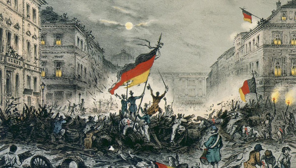 1848년 3월 19일 베를린 시위에 등장한 독일기 /위키피디아