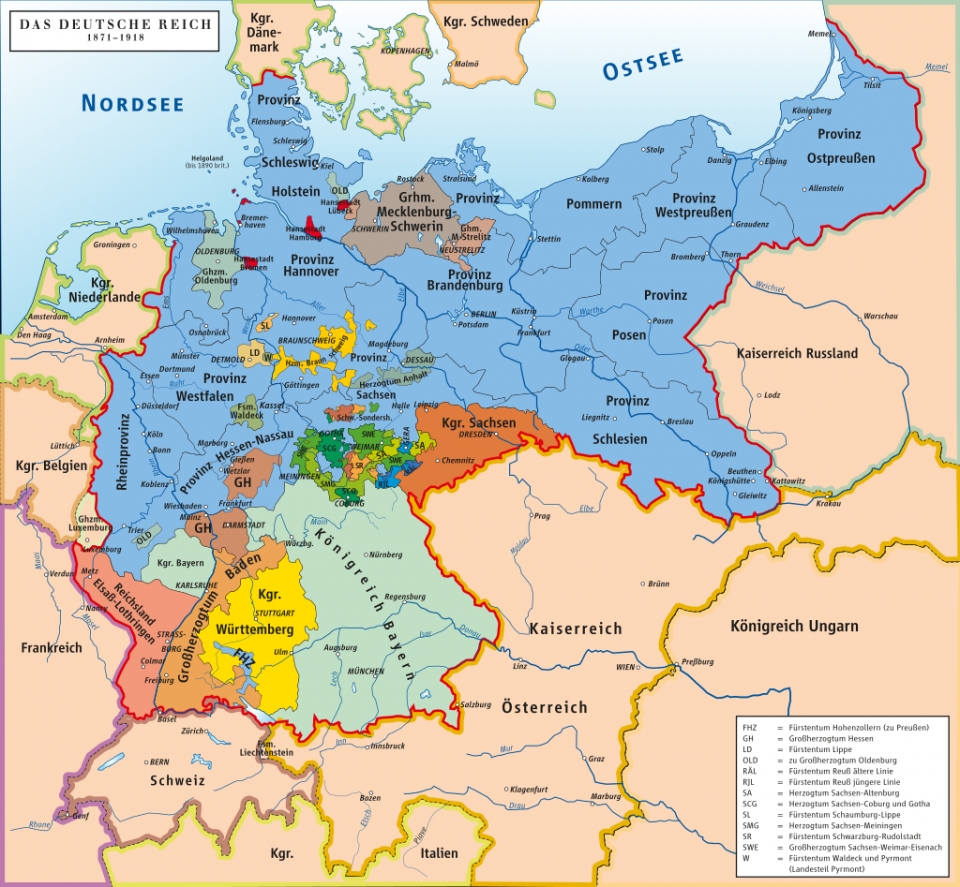 1871~1872 독일통일후 영토 /위키피디아