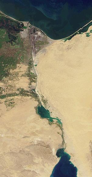 수에즈 운하 인공위성 사진 /위키피디아