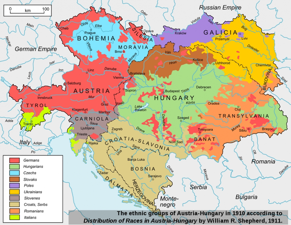 2차세계대전 이전의 오스트리아-헝가리 제국 /위키피디아