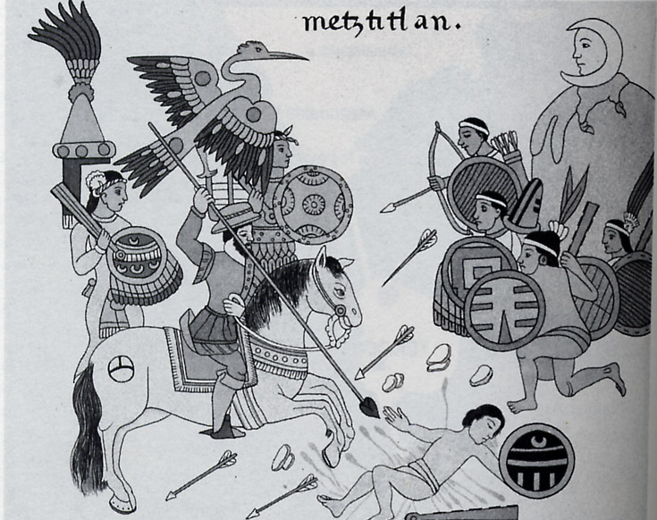 스페인군과 아즈텍군의 전투도 /위키피디아