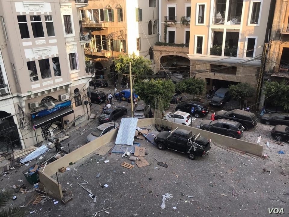 폭발 사고후의 베이루트 항 인근 모습 /위키피디아