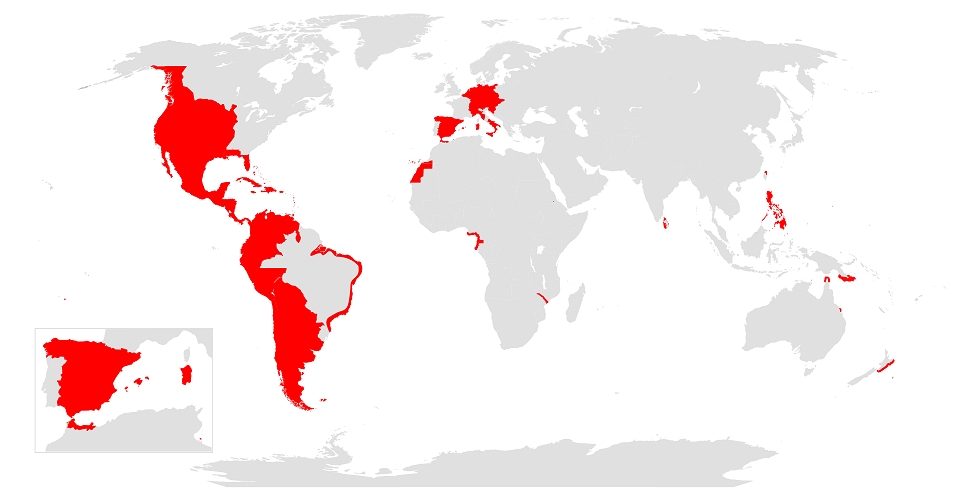 스페인 합스부르크 왕가의 지배영역 /위키피디아