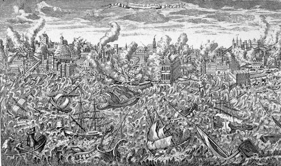 1755년 리스본 대지진을 그린 동판화 /위키피디아