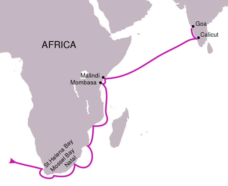 바스코다가마의 항해로 /위키피디아
