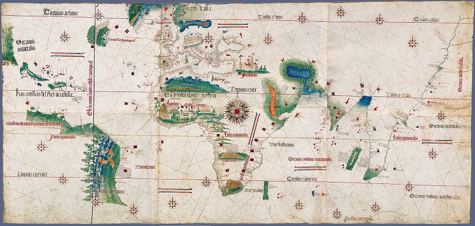 1502년, 작성자가 확인되지 않은 당시 세계지도 /위키피디아