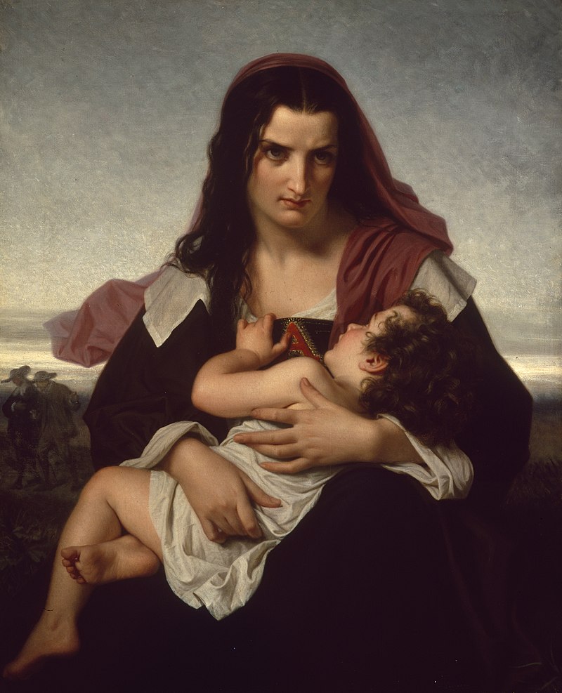 헤스터 프린이 사생아 펄을 안고 있는 그림. /위키피디아