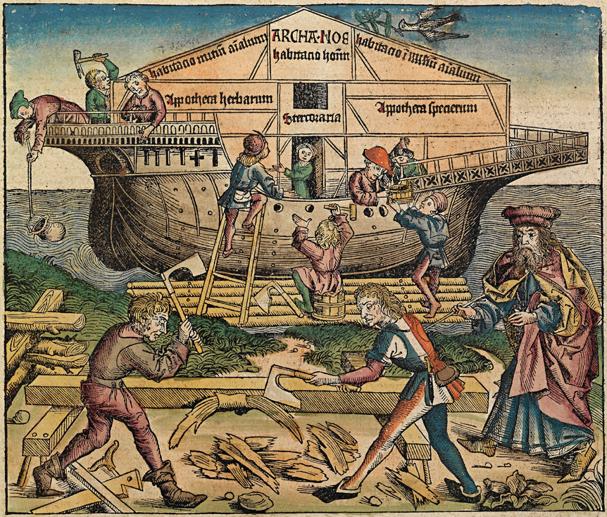 노아의 방주 제작 (Nuremberg Chronicle, 1493) /위키피디아