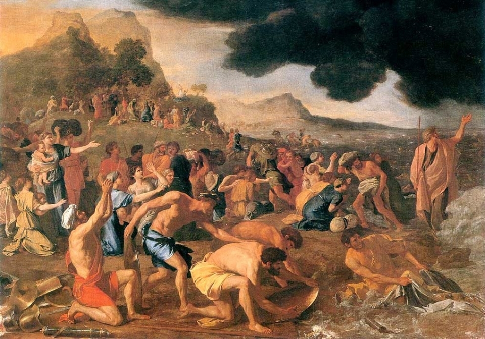 홍해를 건너는 이스라엘 후손 (Nicolas Poussin, 1633–34) /위키피디아