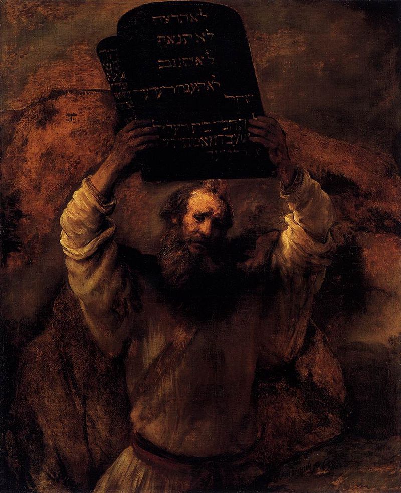 모세가 금송아지에 분노해 십계명 석판을 깨어버린다. (Rembrandt, 1659) /위키피디아