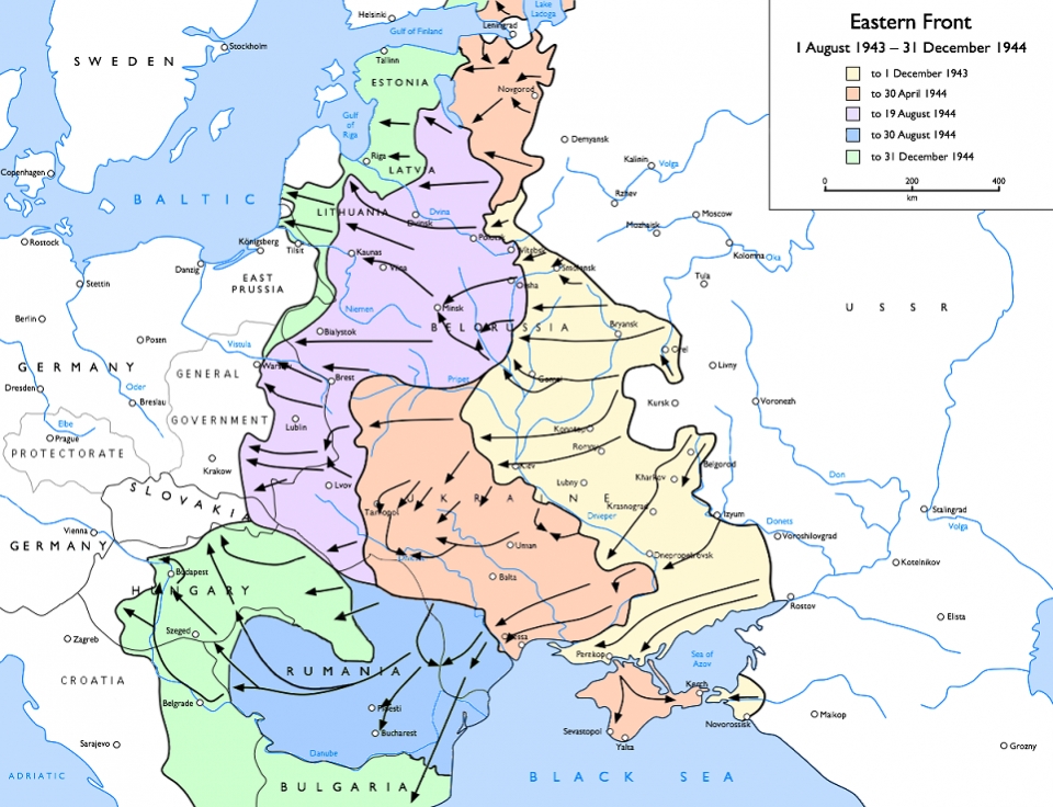 2차 대전 동부전선의 독일-소련 교전도 /위키피디아
