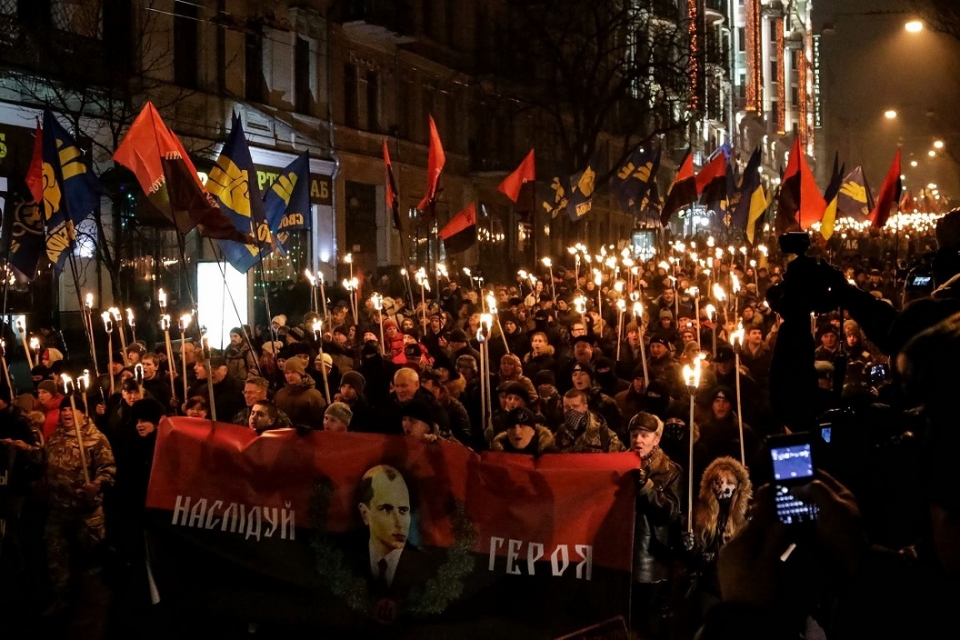 2015년 1월 1일 키예프에서 반데라 생일을 기념하는 시위행진 /위키피디아