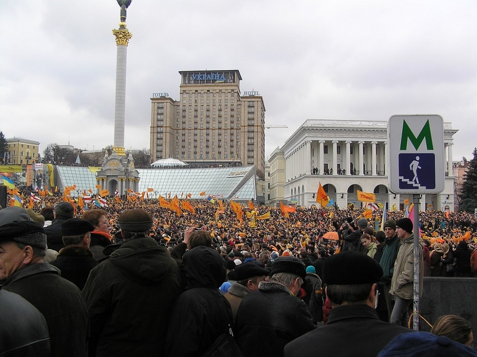 2004년 우크라이나 오렌지 혁명의 시위대. /위키피디아