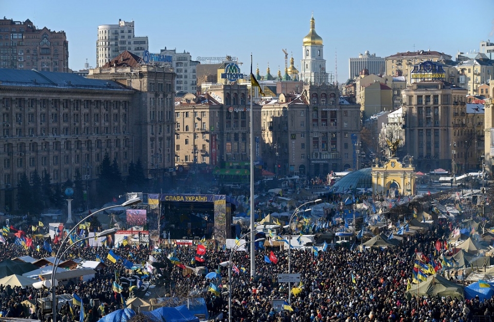 2014년 키예프 독립광장의 유로마이단 시위 /위키피디아