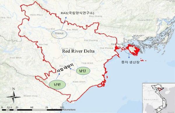 사업 대상지역인 베트남 북부지역 홍강 삼각주 /자료=해양수산부