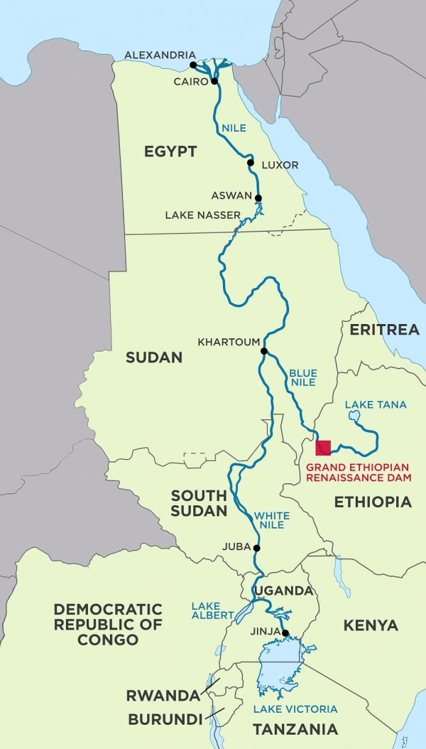 에티오피아 르네상스 댐의 위치 /위키피디아