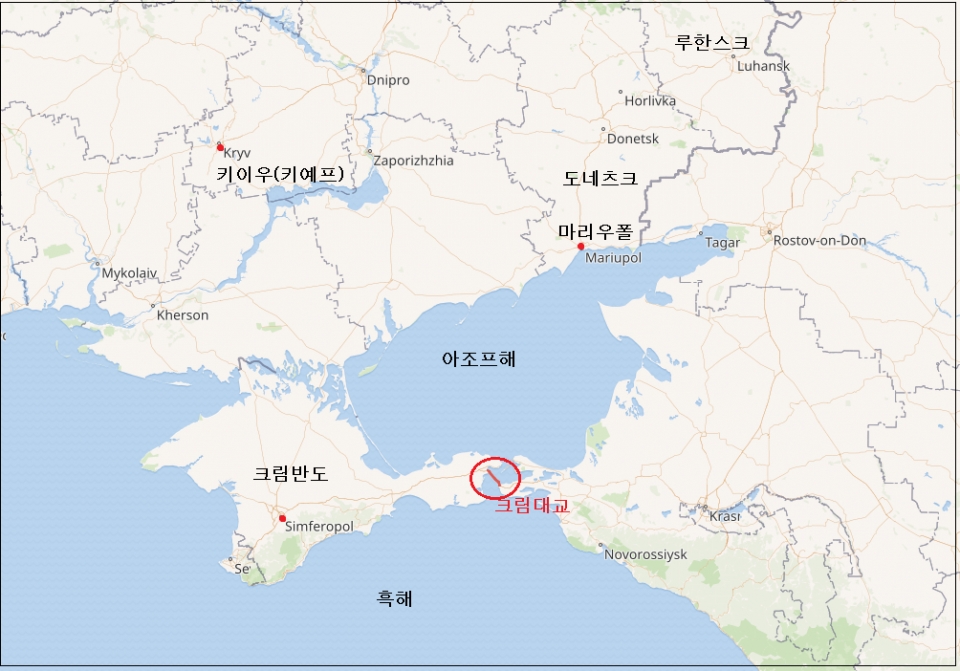 크림대교의 위치 /구글지도