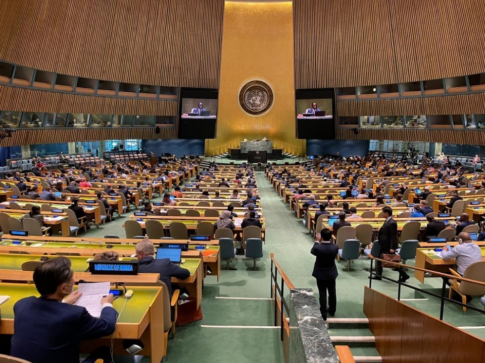 현지시간 10일 뉴욕 유엔 총회 경제사회이사회(ECOSOC) 선거를 위한 회의 /사진=외교부