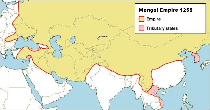 몽골 4대 몽케 칸 시기의 영토 /위키피디아