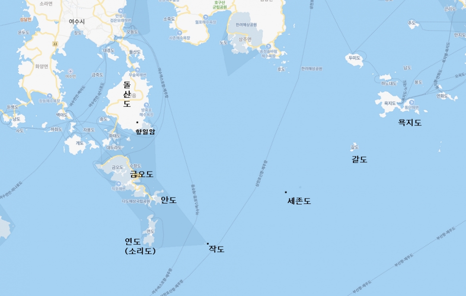 여수 앞바다 /네이버 지도