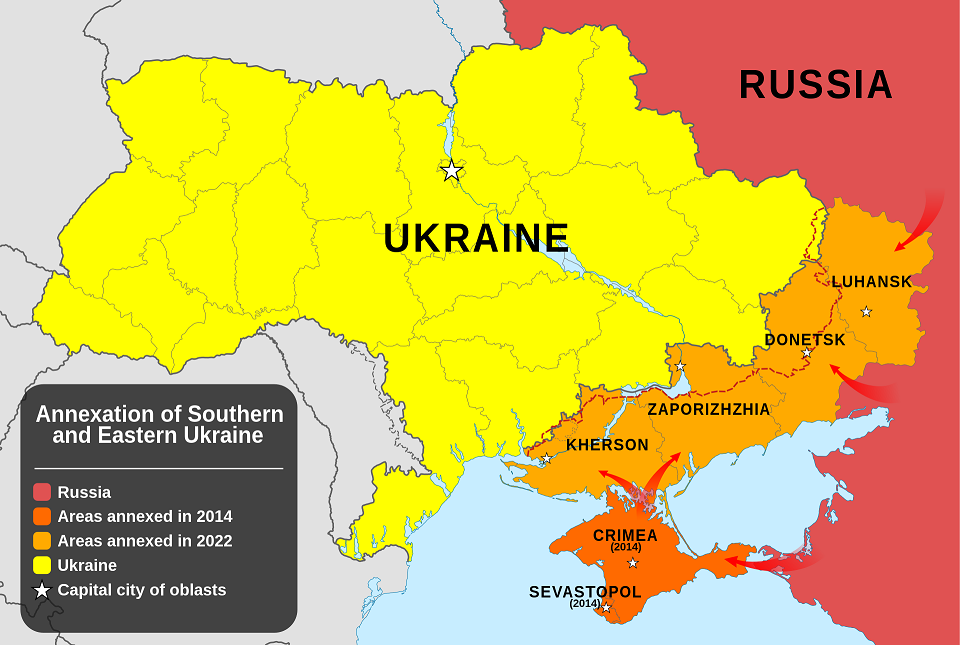 우크라이나 내 러시아 점령지 /위키피디아