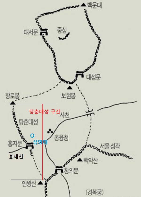 탕춘대성의 위치 /답사여행 길잡이(서울)