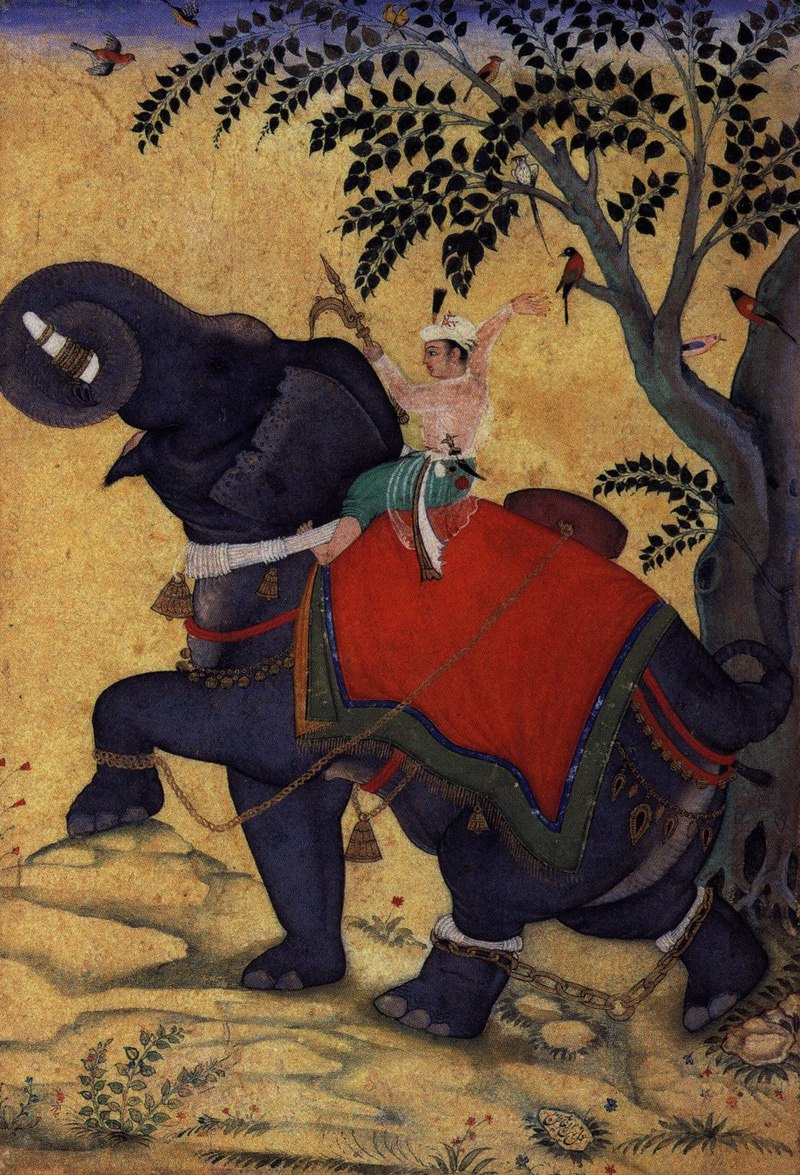코끼리를 타고 가는 악바르 황제 /위키피디아