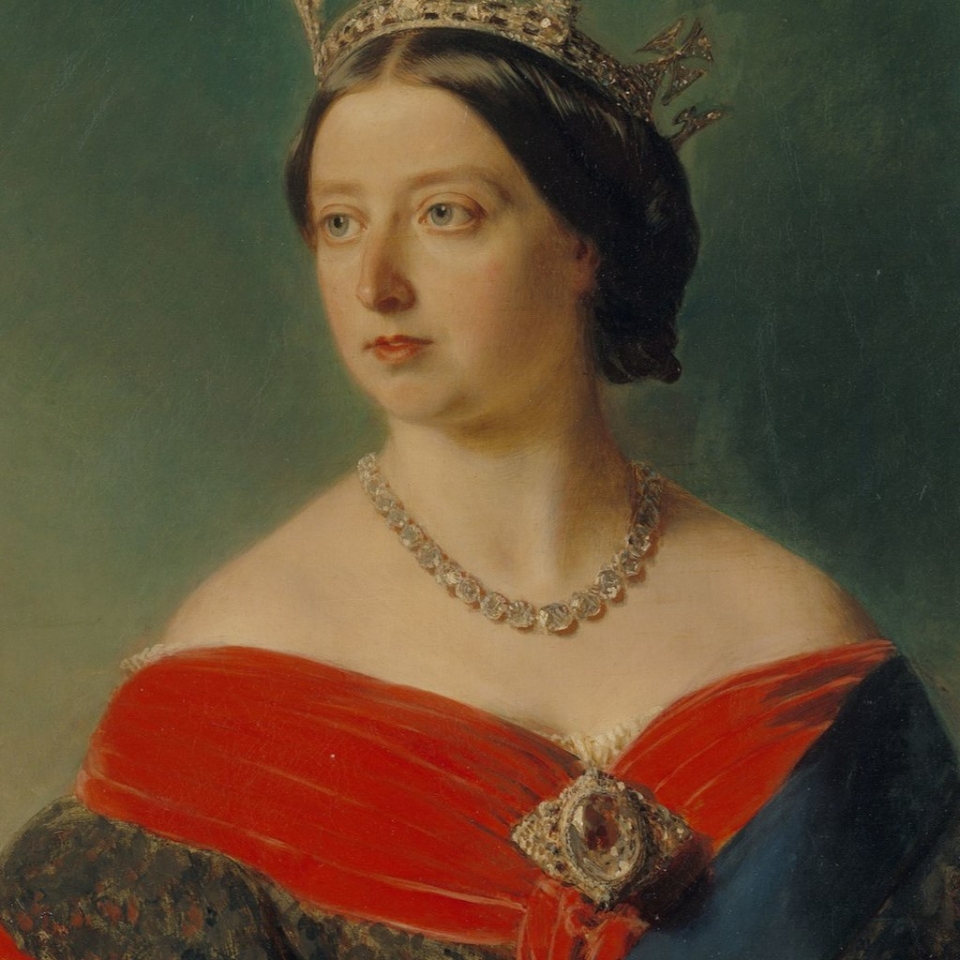 영국 빅토리아 여왕이 목걸이로 착용하고 있는 다이아몬드 코이누르 /위키피디아