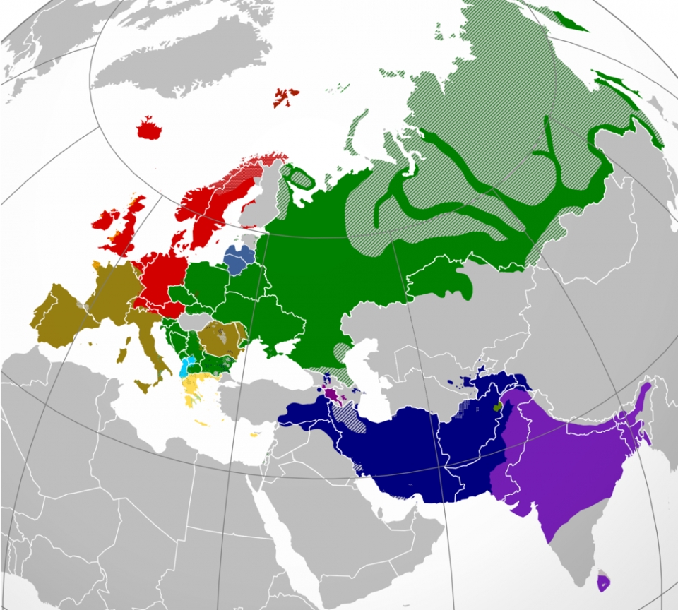 인도유럽어의 분포 /위키피디아